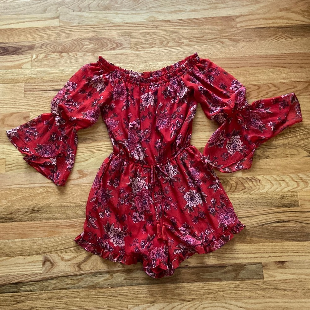 Romper; brand: American eagle outfitters, size: small, color: red